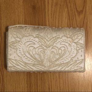 VTG Satin Beaded Evening Bag/Clutch